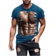 thumbnail image 4 of Camisetas de Manga Larga de los Hombres Casual Muscle Print Graphic Tee, Camiseta de Cuello de Tripulación de Manga Corta para las Vacaciones Diarias, 4 of 9