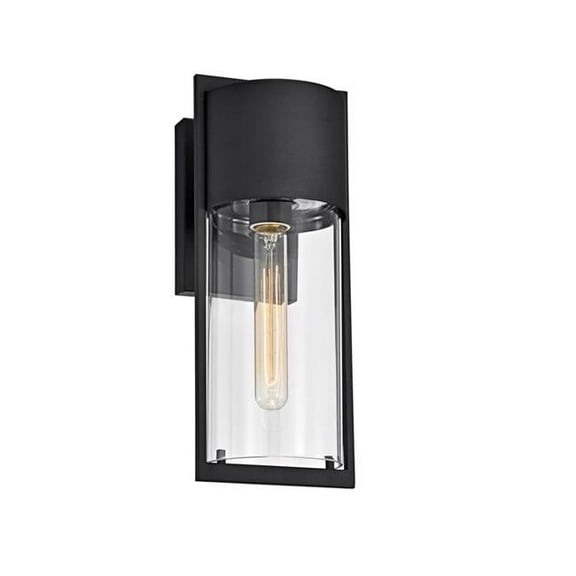 CHLOE Tyler Transitional 1 Light Textured Black Outdoor Wall Sconce 14" Height