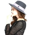 thumbnail image 3 of Women Wide Brim Felt Fedora Hat Winter Cap with Contrast Grosgrain Band, 3 of 13