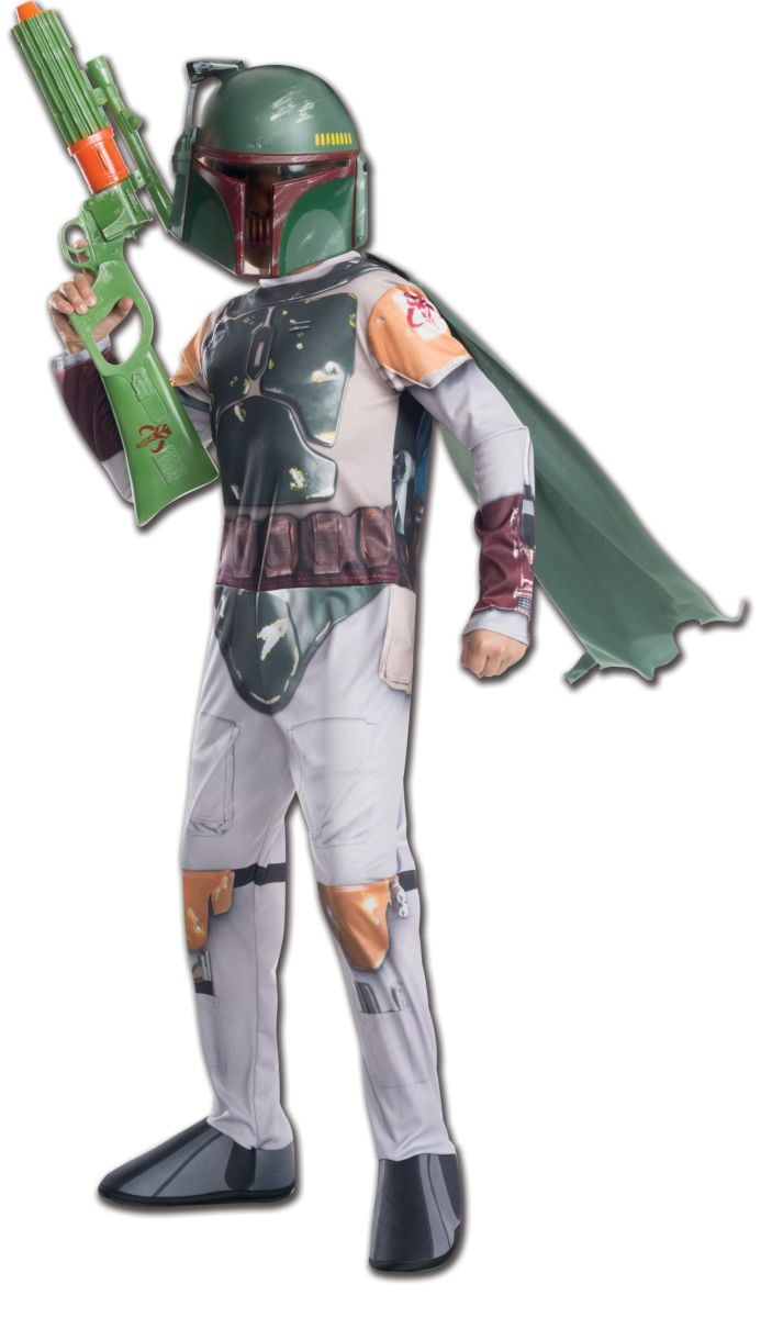 Lucas Child Officially Licensed Boba Fett Halloween Costume Large, Green White, Brown and Yellow