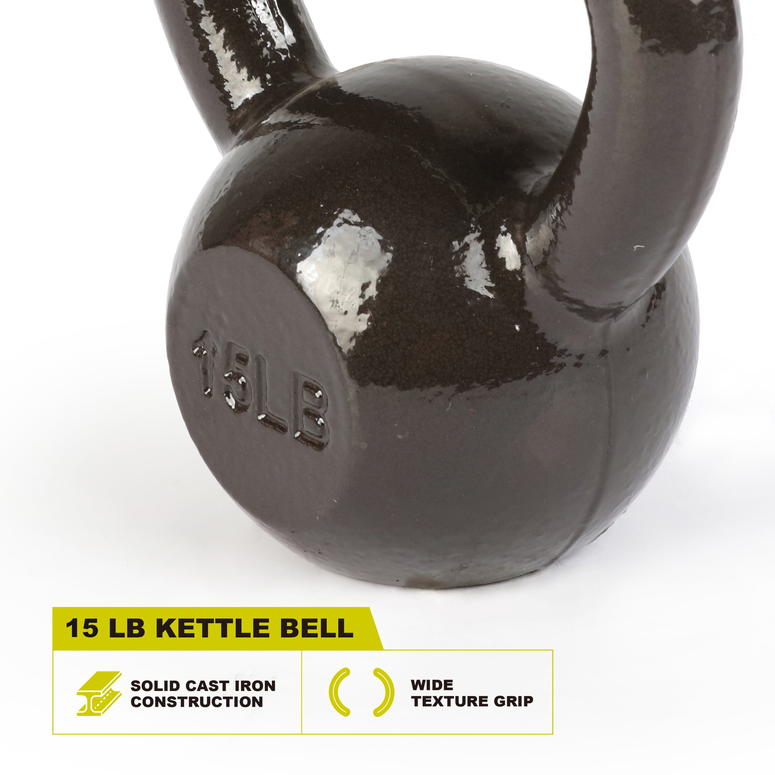 New Free Shipping 15 LB PRCTZ Solid Cast Iron Kettlebell 