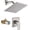 Brushed Nickel, variant on Black Shower Faucet Single Function Trim Kit with Rough-in Valve Set Bath Rainfall Shower System 8inch Square Stainless Steel Metal Shower Head