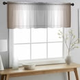 thumbnail image 2 of Brown Grey Valance Curtains for Kitchen/Living Room/Bathroom/Bedroom Window, Rod Pocket Small Topper Half Short Window Curtains Voile Sheer Scarf, Gray Farmhouse Modern Rustic 60"x18", 2 of 8