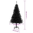 thumbnail image 4 of vidaXL Artificial Christmas Tree with Stand Black 120 cm PVC, 4 of 4