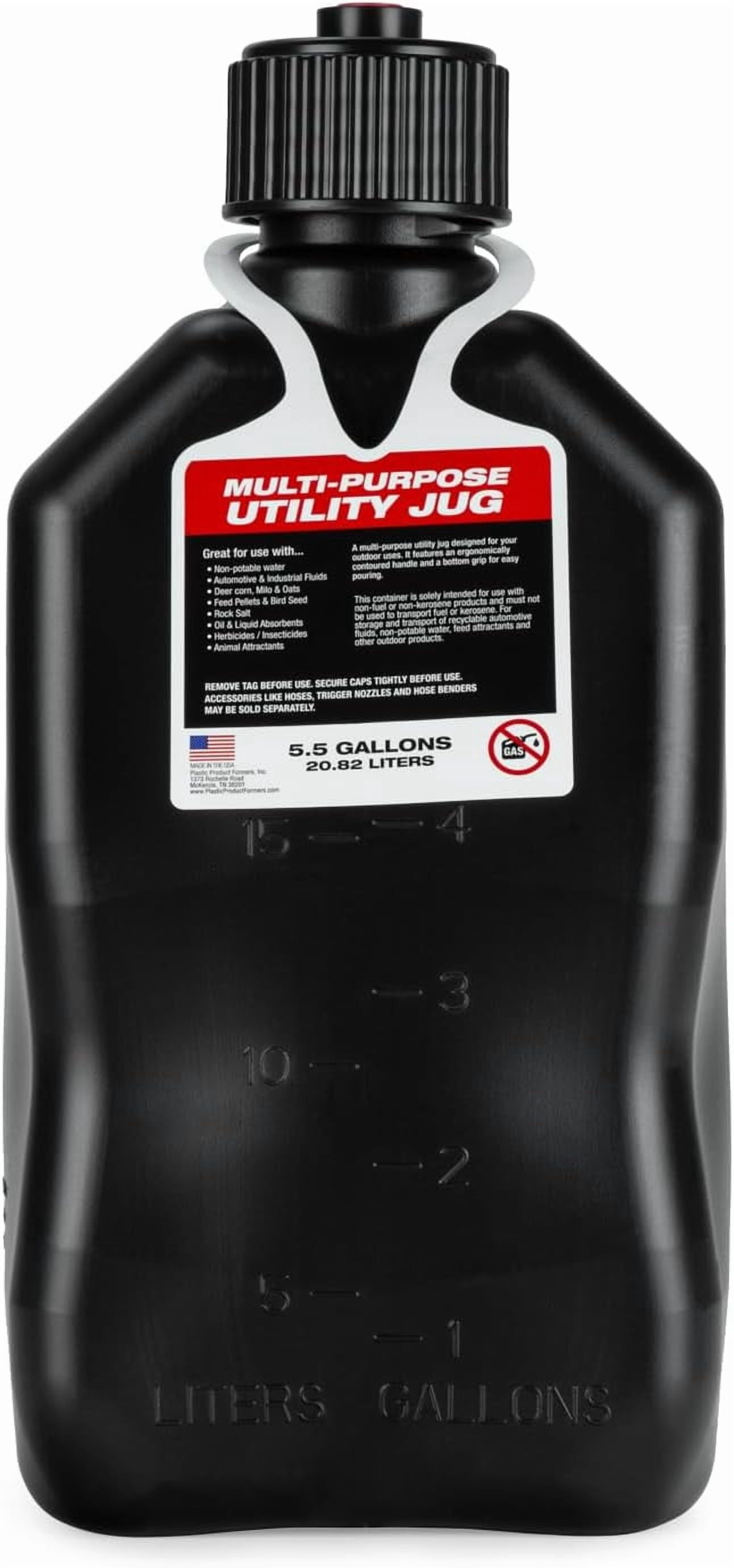 VP Racing 3582-CA, 5.5 Gallon Motorsports Jug Black Square (2 Pack)