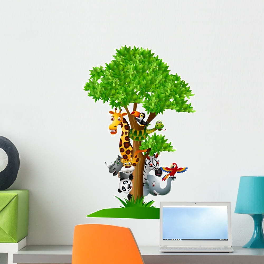 Various Funny Safari Animals by Wallmonkeys Peel and Stick Graphic (24 ...
