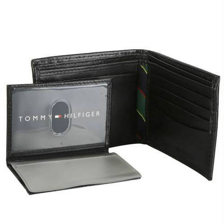 Tommy Hilfiger Leather Credit Card Id Wallet Bifold Black