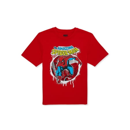 Marvel Boys Spider-Man City Slinger, Crew Neck, Short Sleeve, Graphic T-Shirt, Sizes 4-18