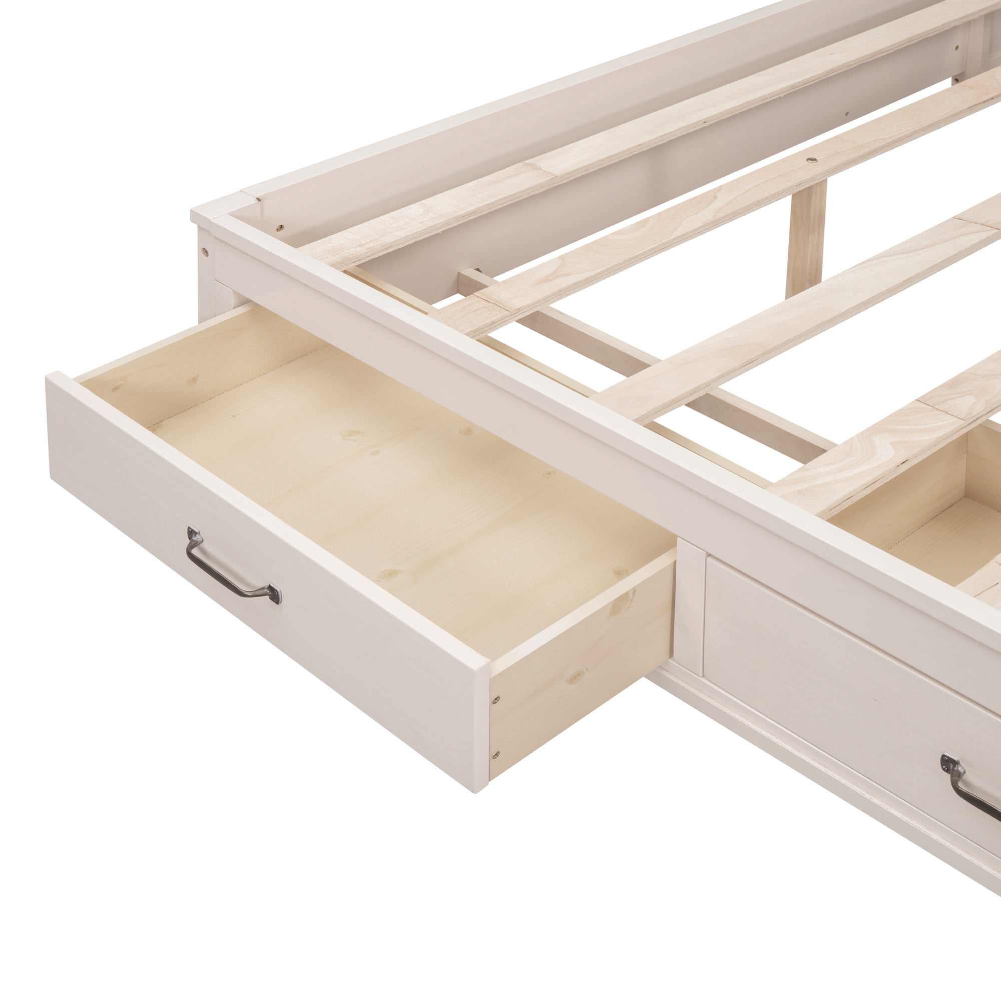Sailvan Full Size Wooden Daybed with 3 Storage Drawers, Upper Soft Board, Shelf, Set of Sockets