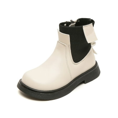 

Gomelly Child Waterproof Booties Comfort Side Zip Ankle Boots Hiking Slip Resistant Mid Top Chelsea Boot Beige 10C