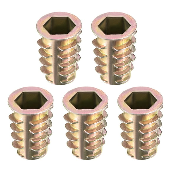 Threaded Insert Nuts Zinc Alloy Hex Socket M10 Internal Threads 23mm Length 5Pcs