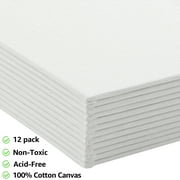 MaxGear Canvases for Painting 5x7, 12 Pack Painting Canvas Panels, 100% Cotton Blank Flat