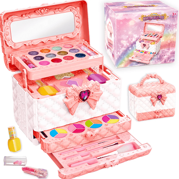 Juego De Maquillaje Lavable Real Sets De Belleza Para Niños Xtellar rosa
