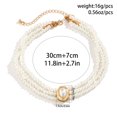thumbnail image 4 of Yoyauz 3 Tier Pearl Necklace Women's Bohemian Pearl String Necklace Fashion Jewelry Halloween Party Christmas Gifts, 4 of 5