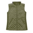 thumbnail image 3 of Bienzoe Women Casual Quilted Sleeveless Light Weight Vest Stretch Rib Green L, 3 of 6