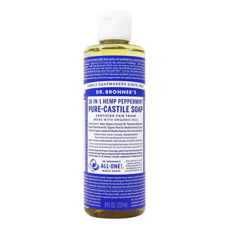 Dr. Bronners Peppermint Oil Pure Castile Soap Peppermint - 8 Fl Oz (237 Ml)