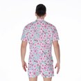 thumbnail image 2 of Sakura Cherry Blossom Pattern Short Sleeve Men'S Rompers, Flower Cherry Floral Casual Summer Jumpsuits Outfit, 2 of 4
