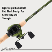 Pflueger Monarch Baitcast Fishing Combo, 7' Medium Heavy Rod, Right-Handed Reel