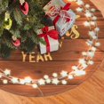 thumbnail image 2 of 48 Inch Christmas Tree Skirt Printed Light Chain, Tree Pattern Polyester Cloth Xmas Tree Skirt with Star Lights for Christmas Party Holiday New Year Decoration., 2 of 4