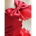thumbnail image 5 of vastwit Baby Girls Butterfly Dress Single Shoulder Princess Party Tulle Birthday Tutu Prom Gown with Headband Red-A 120, 5 of 7