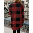 thumbnail image 6 of Jhhlsf Women's Long Sleeve Lattice Plaid Top Loose Blouse Coat Cardigan, 6 of 9