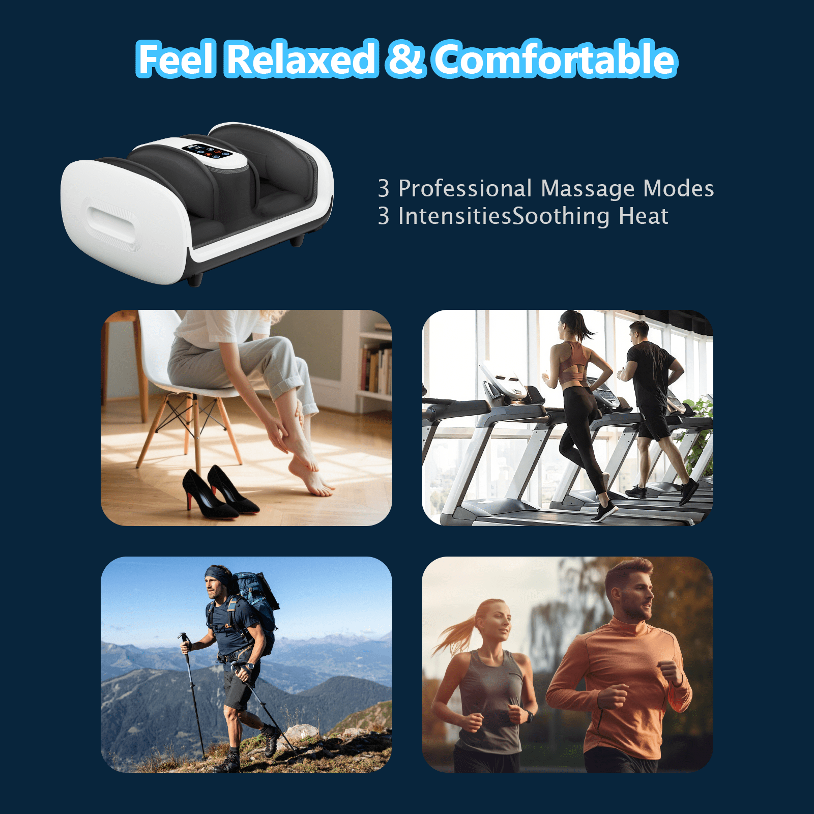 Laxodor Shiatsu Foot Massager with Heat & Ice Therapy, FSA/HSA Eligible, Suitable for Multiple Occasions, Perfect Gift Choice, White
