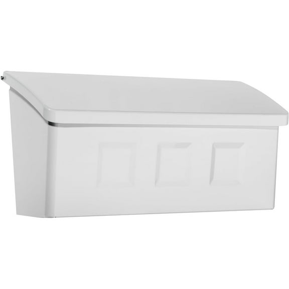 Architectural Mailboxes Wayland Galvanized Steel Wall Mount Mailbox, 2689W-10, White, Small Capacity