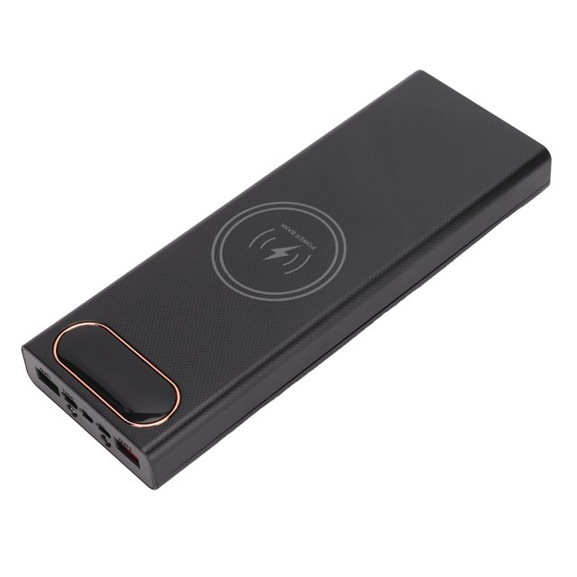 Power Bank Case, 22.5W Fast Charge DIY Power Bank Universal Large Capacity 2 USB Output with LCD Display Micro Type C Input for Most Smartphones Black,White