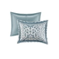thumbnail image 2 of JERFIT King Size 8-Piece Jacquard Comforter Set, Luxury Damask Medallion Bedding Ensemble with Bed Skirt & Decorative Pillows, Aqua and Silver, All-Season Hypoallergenic Polyester, 2 of 9