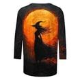 thumbnail image 5 of Jsaierl Halloween Shirts for Women Plus Size Pumpkin Ghost Graphic Tees Classic Crewneck T-shirt 3/4 Sleeve Dressy Casual Blouse Tops Halloween Gifts, 5 of 5