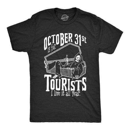 Mens October 31st Is For Tourists Tshirt Funny Halloween Skeleton Tee