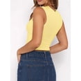 thumbnail image 6 of Women Y2K Floral Tank Top Slim Fit Sleeveless Flower Print Crop Top Crew Neck Going Out Vest Yellow L, 6 of 7