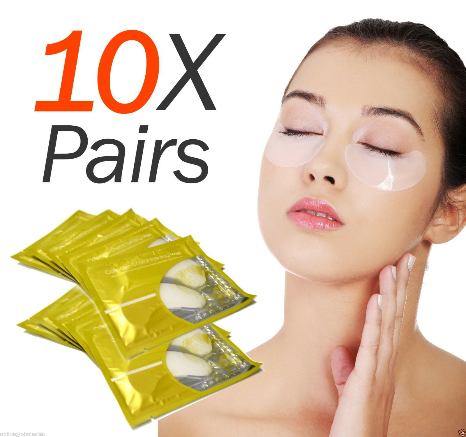Smyrna Anti-Aging, Anti Wrinkle Collagen White Eye Pads Patches, Eye Mask - For Puffy Eyes, Dark Circles, Puffiness ( 10 Pairs )
