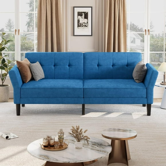 GloryStar 89" Futon Sofa Bed, Convertible Sleeper Sofa with Adjustable Backrest & Armrest, Modern Futon Couch Bed, Loveseat Sleeper for Living Room Bedroom Apartments