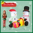 thumbnail image 3 of Gymax 5FT Long Christmas Inflatables LED Lighted Xmas Double Inflatable Snowmen, 3 of 10