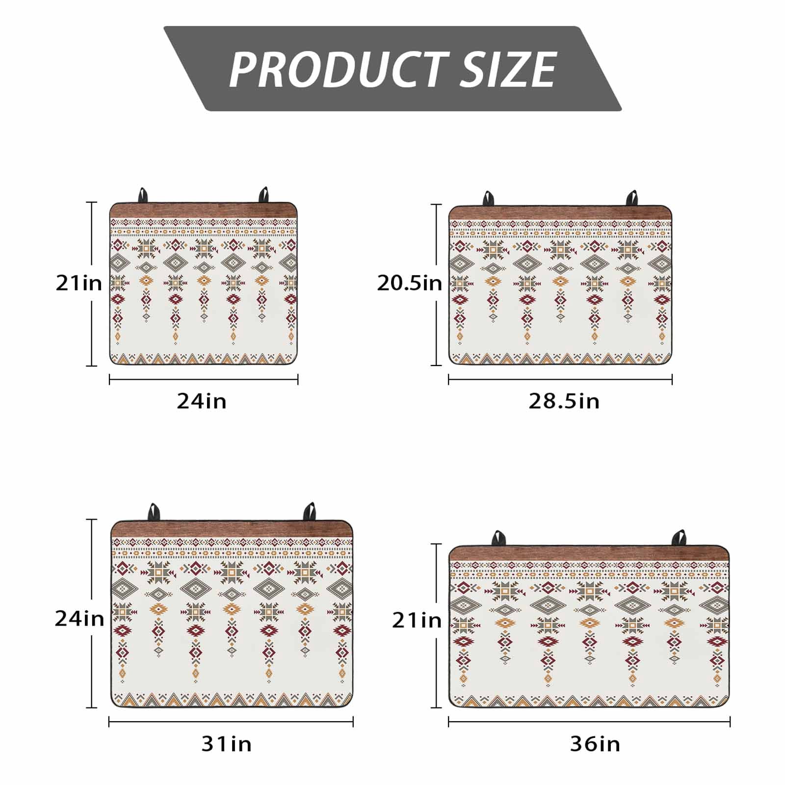 Southwest Geometric Stove Top Cover for Electric Stove, Heat-proof & Non Slip Glass Top Stove Cover Protector, Western Boho Ethnic Beige Grey Wooden Kitchen Flat Cooktop Rubber Mat 24x21 Inches