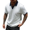 thumbnail image 2 of VgaVtl Knit Men's Polo Shirt Short Sleeve Summer Leisure Business Color Block Mens Shirts Golf Collared, 2 of 5