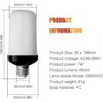 thumbnail image 3 of 4 Pack E27 Flame Light Bulbs 4W Base LED Flame Effect Bulbs 4 Lighting Modes Decorative Indoor Bulbs for Home Garden Party, 3 of 5