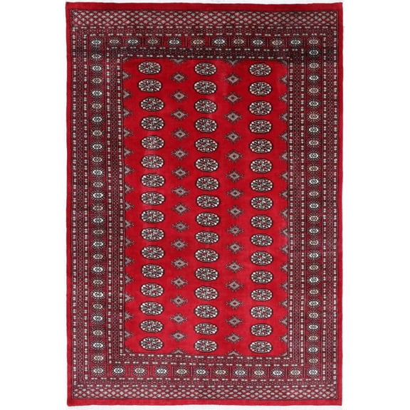 Hand Knotted Tribal Bokhara Wool Rug - 6'0'' x 8'8''