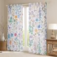 thumbnail image 2 of Colorful Floral Curtains,Green Blue Cute Flower Curtains 30%-50% Blackout Boho Bedroom Decor,Watercolor Wildflower Curtains Flowers Window Curtains 2 Panels 38"Wx54"L, 2 of 5