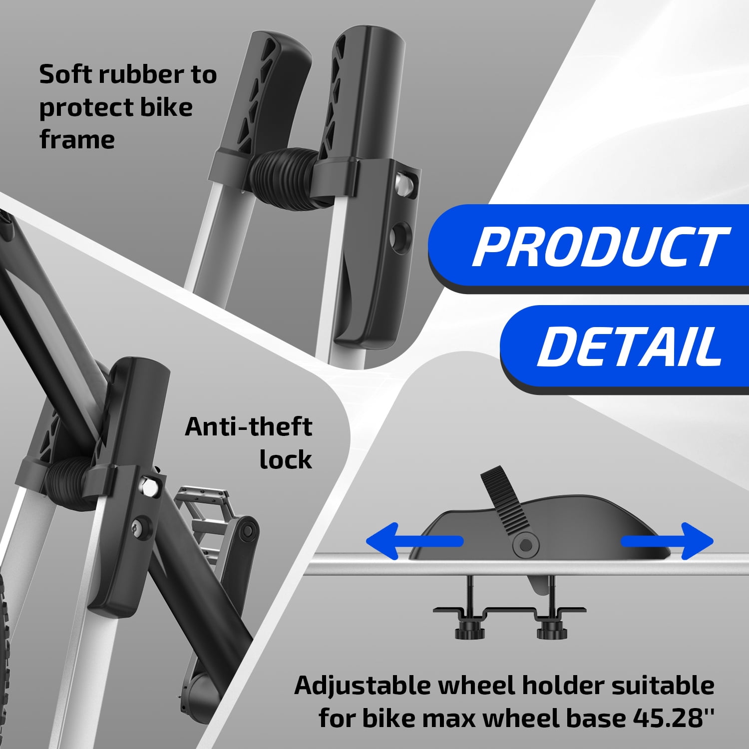 (2 pack) Ozark Trail Aluminum Alloy Roof Bike Carrier Max Load 33LB, With Lock System