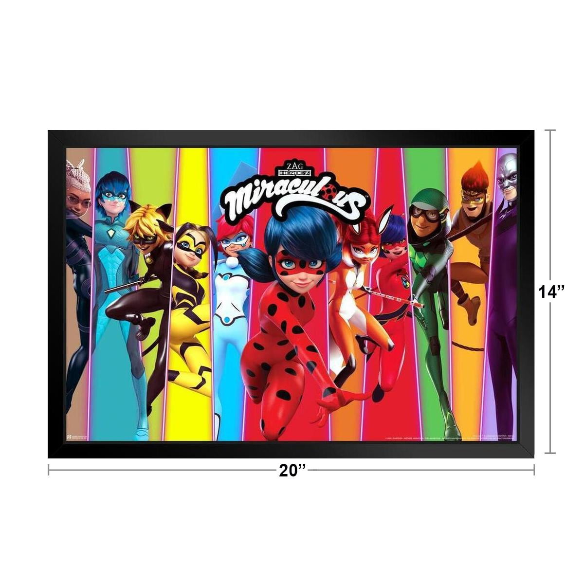 Miraculous Ladybug and Cat Noir Heroez Heroes Cartoon TV Series Movie Miraculous Ladybug Merchandise Miraculouses Miraculous Ladybug Poster Girls Bedroom Decor Black Wood Framed Art Poster 14x20 Miraculous Ladybug and Cat Noir Heroez Heroes Cartoon TV Series Movie Miraculous Ladybug Merchandise Miraculouses Miraculous Ladybug Poster Girls Bedroom Decor Black Wood Framed Art Poster 14x20