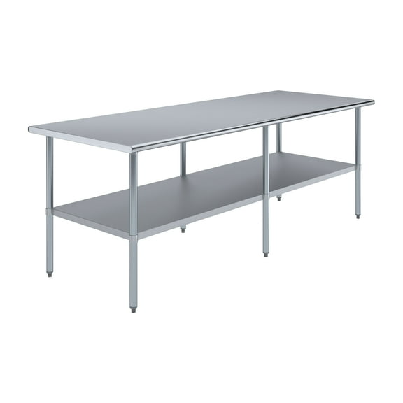AmGood 36 in. x 96 in. Stainless Steel Table | Metal Utility Kitchen Prep Work Table | NSF