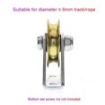 thumbnail image 2 of 1 Set Bracket Pulley 6mm Wire Rope Pulley Fixed Roller Over-line Hanging Wheel Guide Wheel U Wheel 64*32*8, 2 of 5