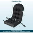 thumbnail image 2 of YEXJ Patio Adirondack Chair Cushion - 49” x 23” High Back Rocking Chair Cushion w/Fixing Straps, Durable & Fade Resistant, 5” Thick Tufted Seat Pad for Indoor & Outdoor Chairs (Black, 1), 2 of 10