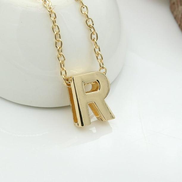 Collar para mujer, joyería para mujer, joyería de moda para mujer, regalo para mujer, 26 letras en inglés, cadena con nombre, colgante, collares, joyería para mujer