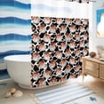 thumbnail image 5 of No Hook Shower Curtain with Built-in Rings - Western Christmas Washable Waterproof Fabric Bathroom Curtains for Hotel,Rentals, Stall 48 X 72 Inch , Cow Texture Cowboy Santa Claus Black White, 5 of 9