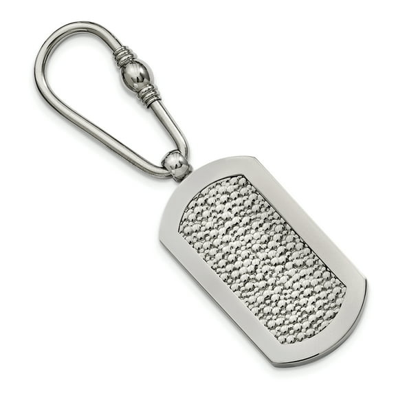 Titanium Pebble Textured Key Ring