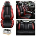 thumbnail image 2 of Tuqiang Car Seat Covers Leather Set for SEAT for Altea 2004-2015 Breathable, Waterproof with Anti-Slip Full Backrest Seat Protectors with Pollow and Headrest Black and Red, 2 of 7