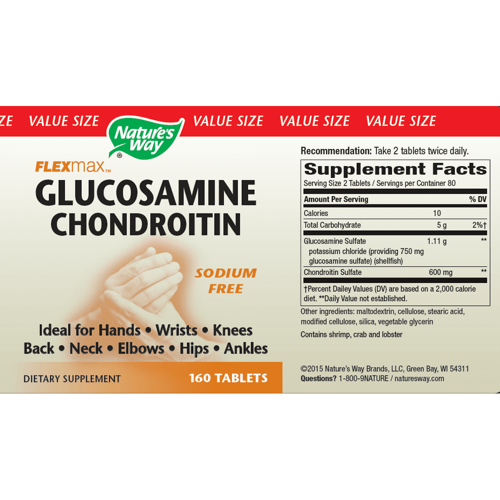 Nature's Way Flexmax Glucosamine Chondroitin Tablets, SodiumFree, 160